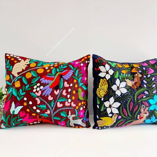 Mexican pillow cases / Embroidered pillow case / colorful decorative pillow cover / colorful home decor / mexican decor