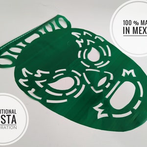 Estandarte de calavera de papel picado mexicano / decoración cinco de mayo / decoración de fiesta mexicana / guirnalda de 13 pies / pancartas de luchador imagen 7