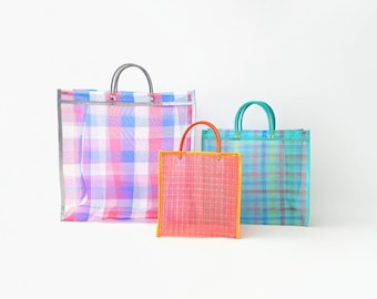Reusable Mexican premium Mesh Bag, Colorful market Tote