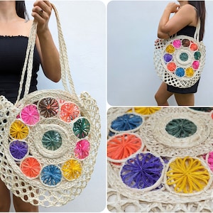 Natural fiber beach bag / handmade market basket / Mexican beach bag / beach tote bag