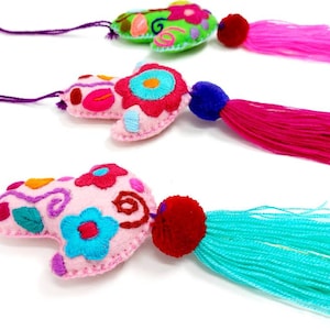 Hamsa tassel / mexican home decor / hamsa hand tassels / embroidered tassels