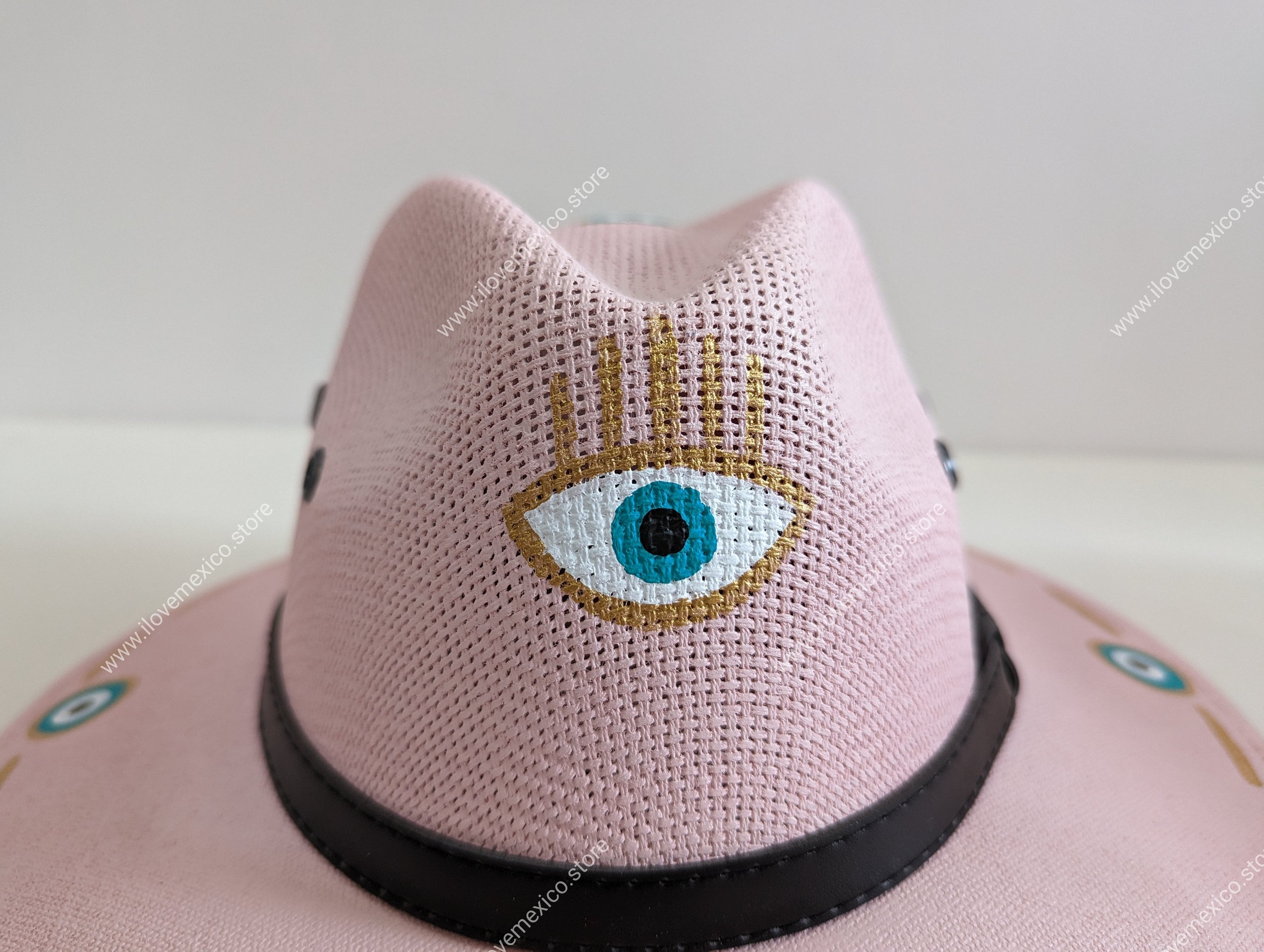 ‼️Custom Hand painted Evil eye hat ?‼️ Hand-painted Evil Eye Hat: Mexican Artisan Design - Etsy main image 2