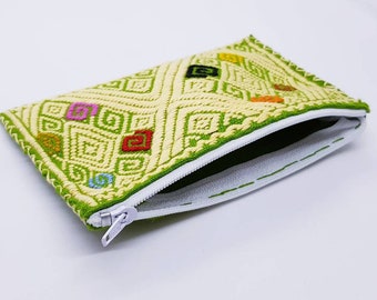 Embroidered Coin Pouch: Handmade Boho Zipper Pouch