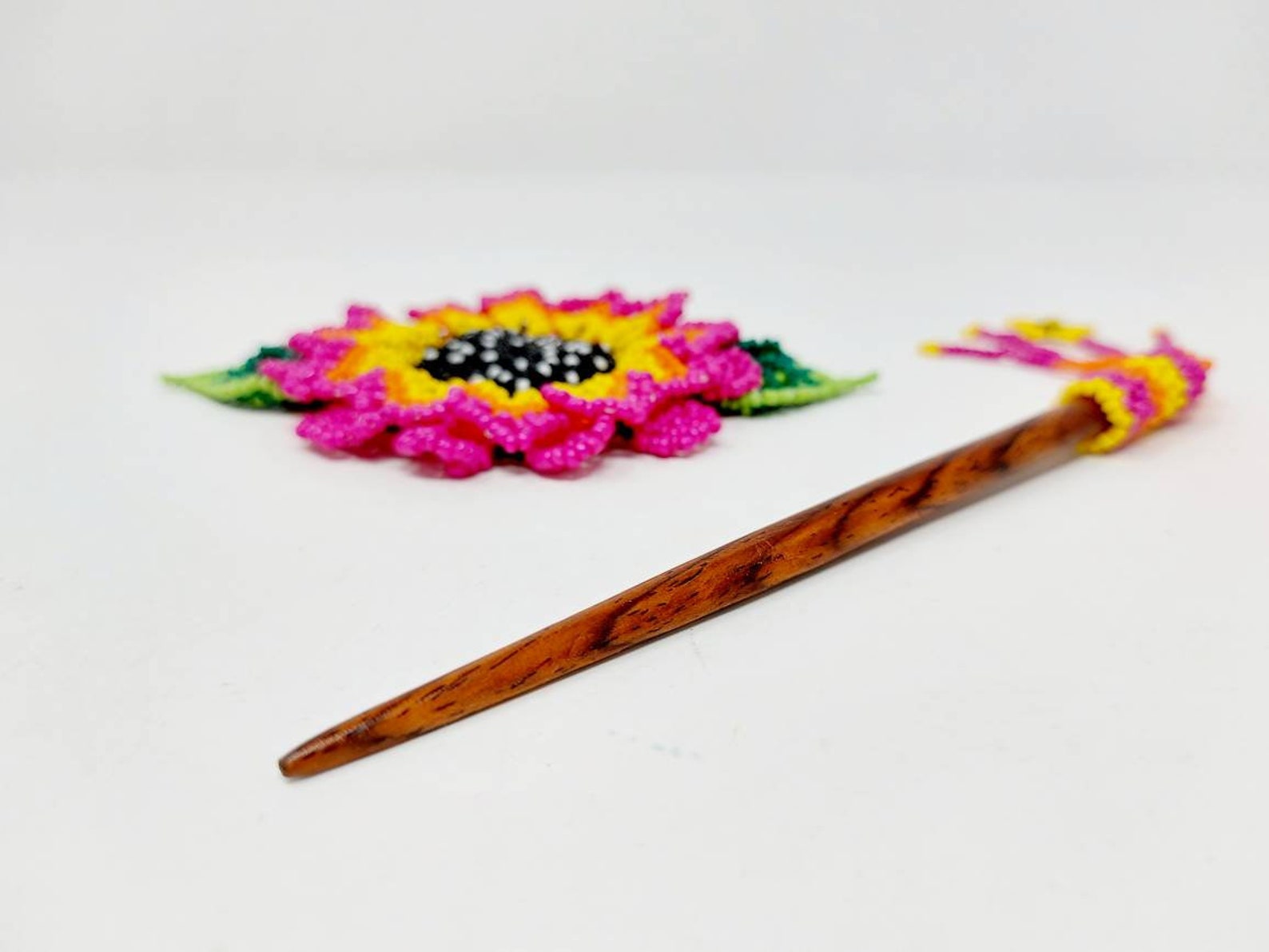 Mexican Hair Accessories / Floral Hair Pin / Glass Bead Hair Etsy