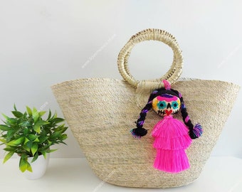 Muñeca Catrina hecha a mano / borla del día de muertos