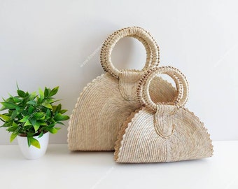 Mini straw purse / handmade market straw bag / mexican handbag / market tote / beach bag / flower girl bag