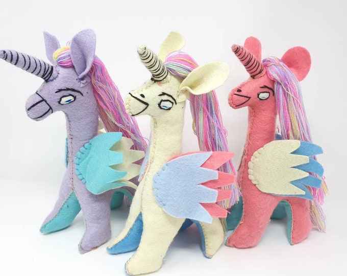 Felt unicorn toys