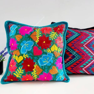 Mexican pillow cases / Embroidered pillow case / mexican floral throw pillow