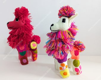 Embroidered wool llama toy