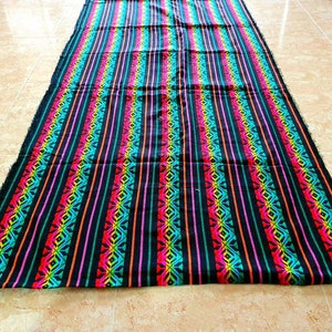 Mexican fabric by the yard / Mexican ethnic fabric / colorful woven fabric / colorful mexican table cloth / mexico fabric image 9