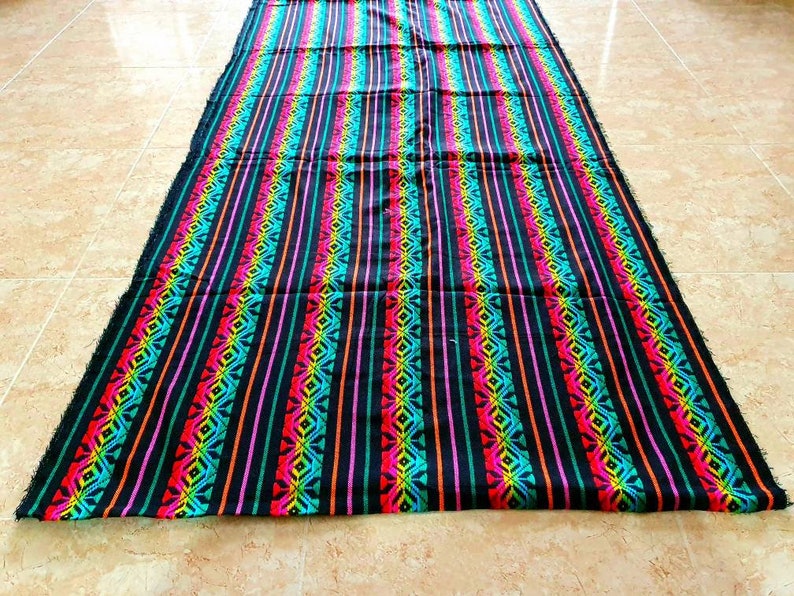 Mexican fabric by the yard / Mexican ethnic fabric / colorful woven fabric / colorful mexican table cloth / mexico fabric image 9