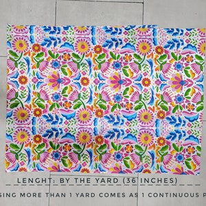 Mexican Otomi Fabric: Colorful Acrylic Fabric by the Yard image 7