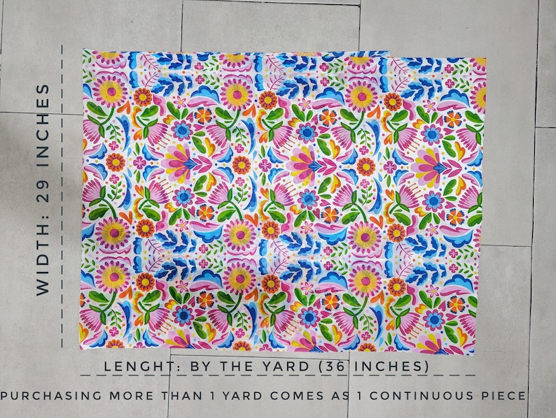 Mexican Otomi Fabric: Colorful Acrylic Fabric by the Yard image 7