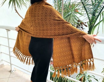 Bufanda de rebozo tejida mexicana / Rebozo maya tradicional / chal mexicano / pashmina mexicana / rebozo para mano de obra