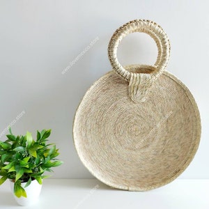 Round straw bag / round market bag / mexican beach bag / market tote / colorful handbag / palm leaf round bag / summer bag