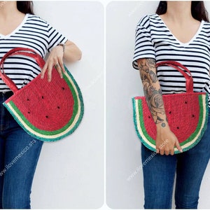 Watermelon Straw Purse: Natural Fiber Fruit Bag