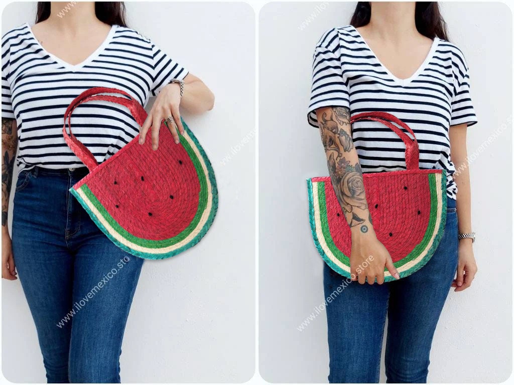 Watermelon straw bag sale