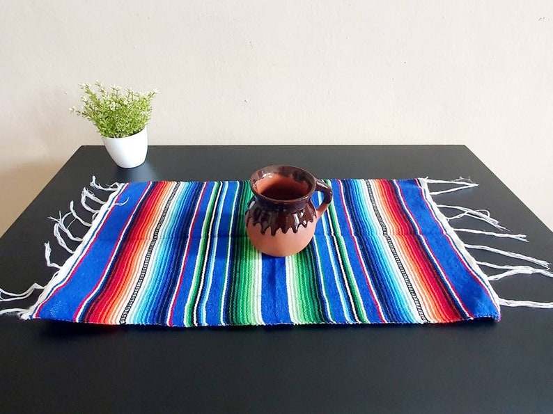Mexican serape placemat / sarape table runner / Mexican fiesta Etsy