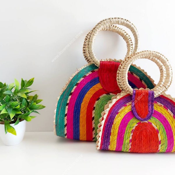 Colorful straw bag / handmade market straw bag / mexican handbag / market tote / beach bag / handbag /summer bag