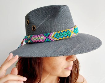 Handmade Woven Mexican Hat Band: Bright Color Hat Strap