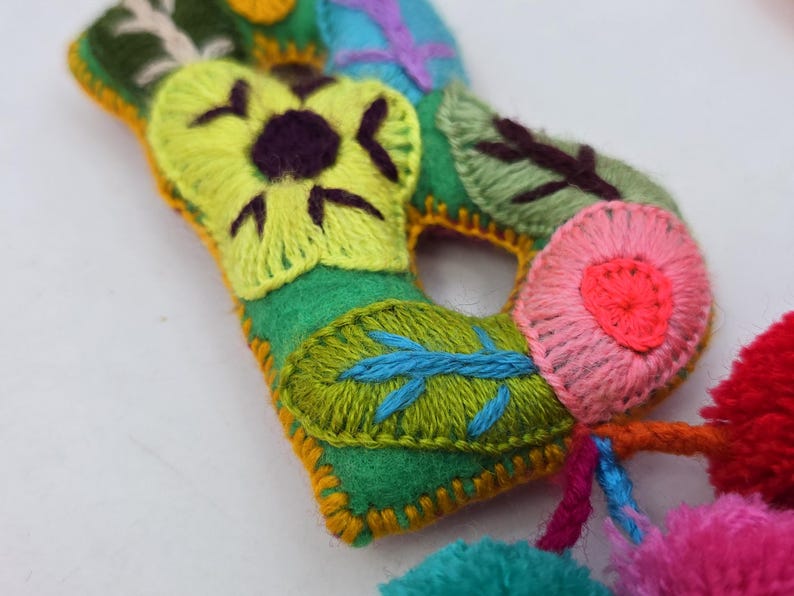 Embroidered Christmas Letter Ornament: Mexican Christmas Decor image 16