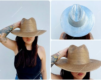Golden straw hat / silver straw hat / rose gold hat