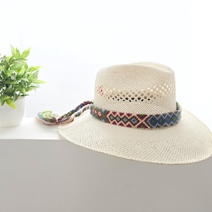 Woven cotton hat band / hatband in bright colors / woven hat strap / hat accessories