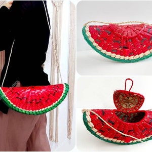 Watermelon bag / Watermelon straw purse / fruit purse