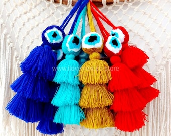 Evil eye tassels / boho decorations / evil eye tassel / protection tassels