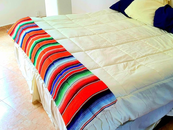 Mexican Serape Table Runner Sarape Bed Runner Mexican Fiesta