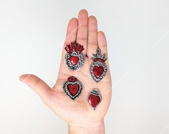 Tiny Tin Sacred Heart: Hand-Painted Mexican Wall Decor