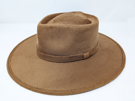 Suede Fedora Hat With Heart Shape Crown From Mexico - Etsy