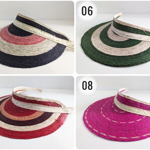 Hand made straw visor / Straw beach visor image 3