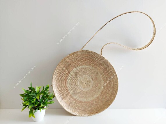 Round Straw Bag Round Market Bag Mexican Beach Bag Market Tote Colorful Handbag Palm Leaf Round Bag Summer Bag Etsy
