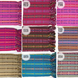 Mexican woven rebozo scarf / Traditional woven fabric rebozo / Mexican cambaya shawl / mexican pashmina / colorful nursing scarf image 2