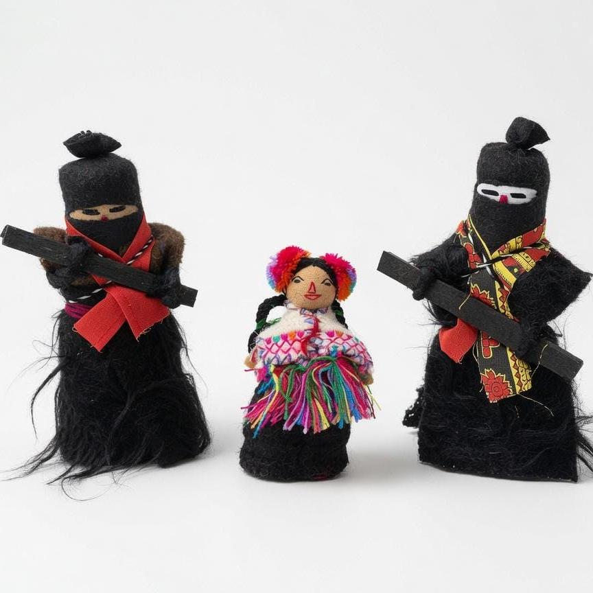 手作りのサパティスタウール人形 メキシコの自由の戦士ぬいぐるみ