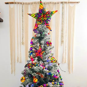 Mexican Straw Star Ornaments set