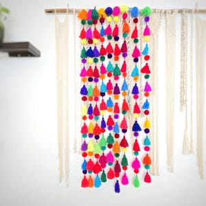Mexican Christmas Pom Pom Garland: Colorful Fiesta Decor