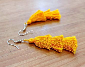 Mexican tassel earrings / bohemian earrings / tassel earrings / pompom earrings