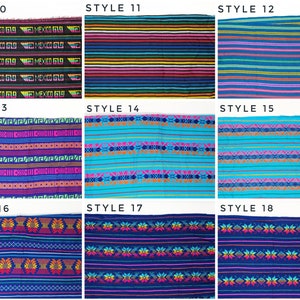 Mexican fabric by the yard / Mexican ethnic fabric / colorful woven fabric / colorful mexican table cloth / mexico fabric image 3