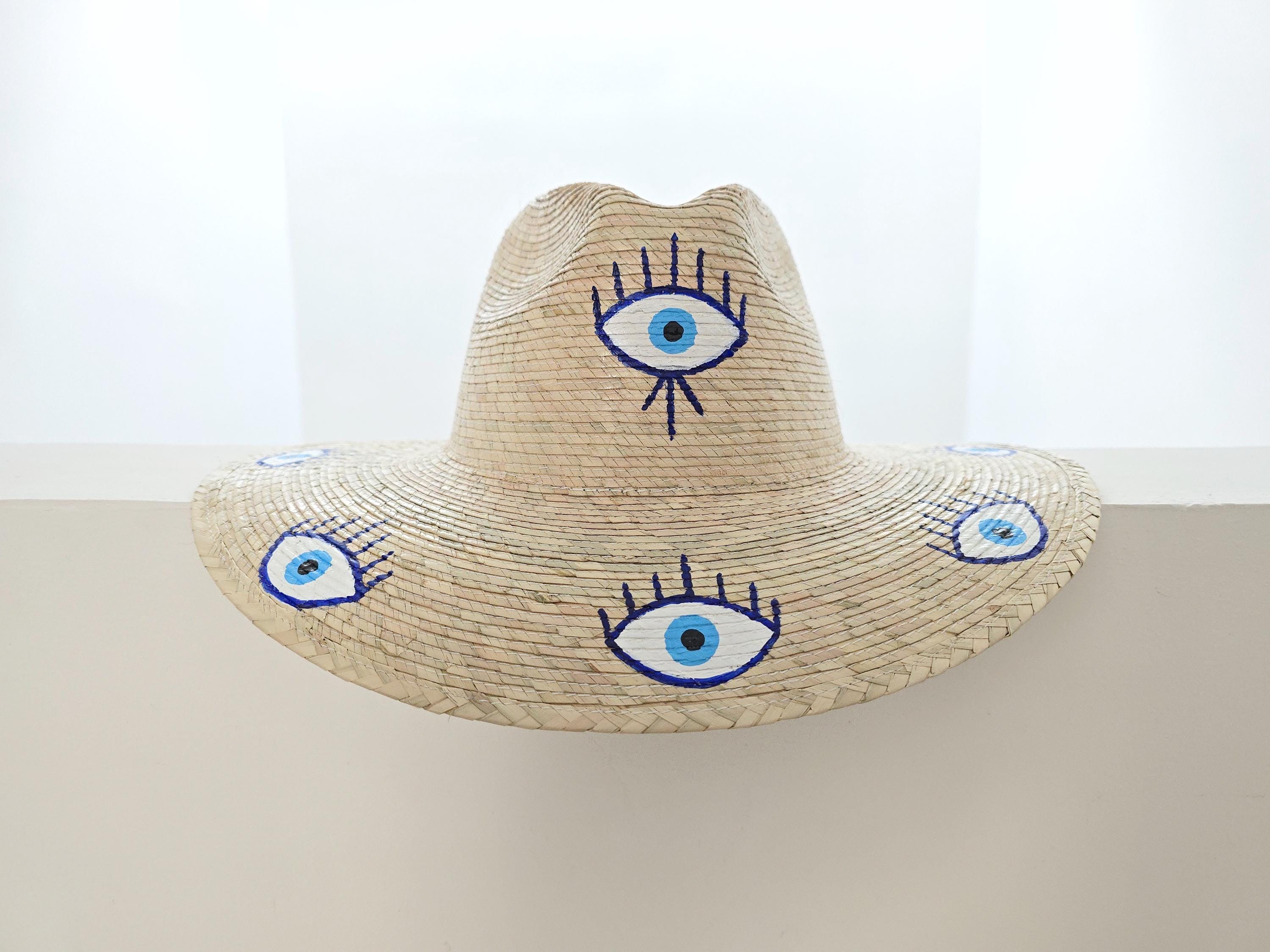 HAT MEXICAN Artisanal Hand Painted Fedora Evil Eye Mal De  display picture 2