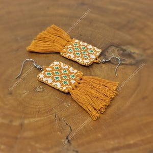 Mexican tassel earrings / bohemian earrings / tassel earrings / pompom earrings