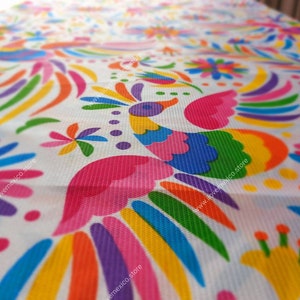 Mexican Otomi Fabric: Colorful Acrylic Fabric by the Yard image 9