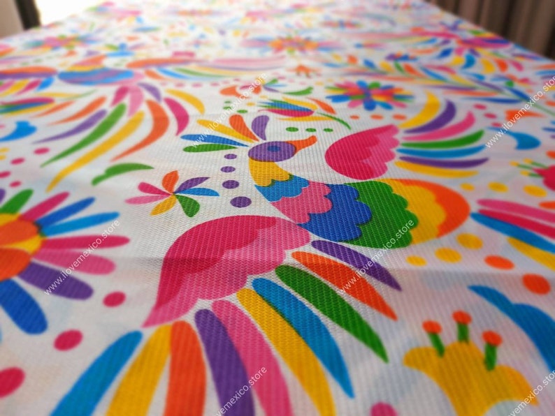 Mexican Otomi Fabric: Colorful Acrylic Fabric by the Yard image 9