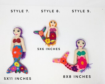 ペット用品　mermaid　ご確認　ハンドメイド Embroidered Mermaid Plushie: Handmade Wool Decor - Etsy