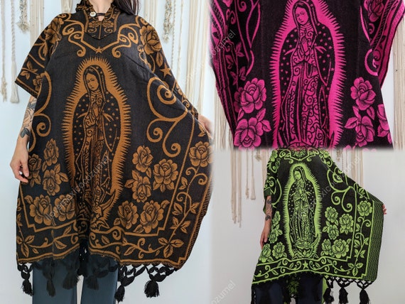 グアダルーペの聖母のポンチョ：伝統的なメキシコの織りアクリル