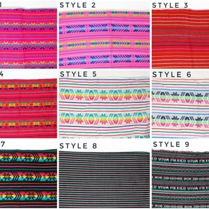 Mexican fabric by the yard / Mexican ethnic fabric / colorful woven fabric / colorful mexican table cloth / mexico fabric image 2
