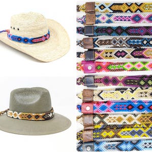 Woven Mexican hat band / hatband in various colors / woven hat strap / hat accessories