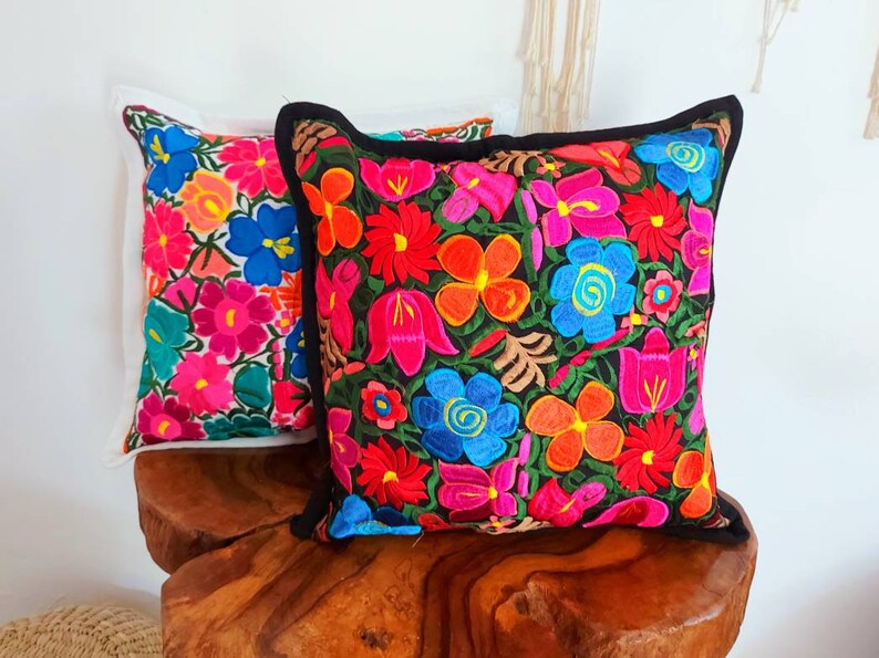Mexican pillow cases / Embroidered pillow case / mexican Etsy