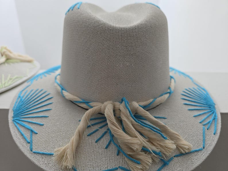 Mexican Embroidered Hat | Handmade Summer Sun Hat image 15